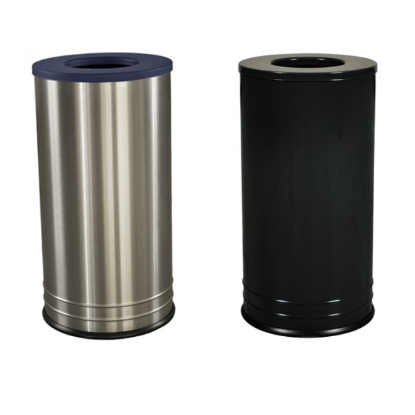 International Series 18 Gallon Trash Receptacle - Solid Color or Stainless Steel Body Options