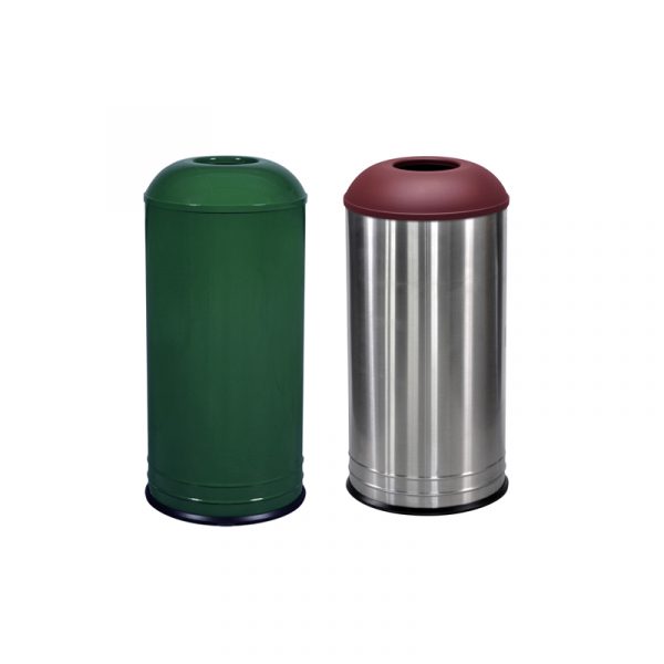 International Series 18 Gallon Trash Receptacle in Solid Colors or Stainless Steel Body Options