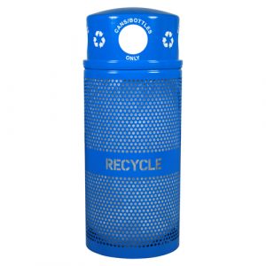 Landscape Series Perforated Recycling Receptacle with Dome Lid - 34 Gallon Capacity