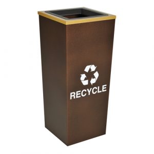 Metro Collection Indoor 18 Gallon Recycling Receptacle - Hammered Copper