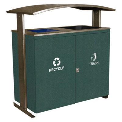 Ellipse Series Large Capacity Two Steam Trash Receptacle - Malachite