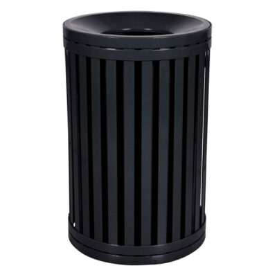 Streetscape East Hampton Outdoor Trash Receptacle - 45 Gallon Capacity - Black