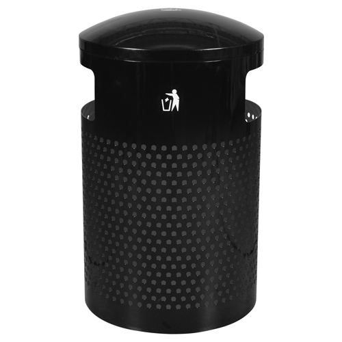 Landscape Series 40 Gallon Large Capacity Trash Receptacle - Side View