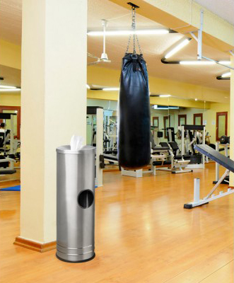 Sanitizing Wipe Dispenser at a Gym